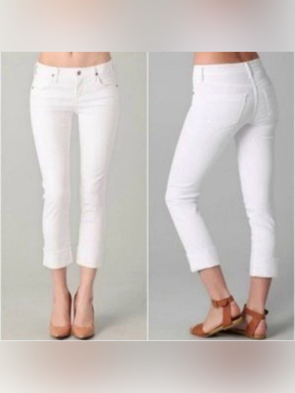 Citizens of Humanity White Dani Cropped Straight Leg Jeans 28